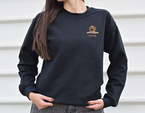 Golden Retriever Dog Embroidery Sweatshirt | Personalized Dog sweater Embroidery / Golden Retriever Shirts / Add Your Dog Name / Dog Mom Tee