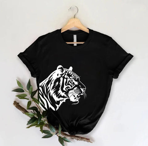 Tiger Shirt, Tiger Face Tee, Wild Animal T-shirts, Animal Prints, Trendy Tiger
