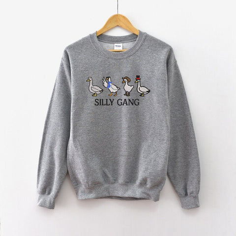 Silly Goose Embroidery T-shirt,  silly goose crewneck, silly goose , funny sweatshirt for adults, silly goose
