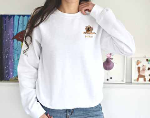 Golden Retriever Dog Embroidery Sweatshirt | Personalized Dog sweater Embroidery / Golden Retriever Shirts / Add Your Dog Name / Dog Mom Tee