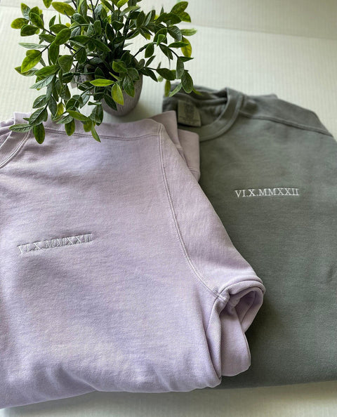 Custom Roman Numeral T-shirts, Personalized Tee, Roman Numeral Date Gifts for Couples, Birthday Date Gift, Anniversary Date,Comfort Colors