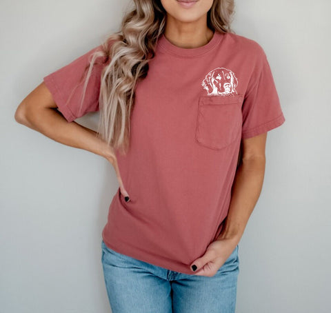 Comfort Color Pocket Golden Retriever Dog ,dog mom Shirt , Dog Mom Shirt, Dog Lover, Dog Mom Gift, Golden Retriever Dog , Fur Mom
