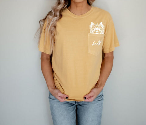 Comfort Color Pocket Yorkshire Terrier Dog ,dog mom Shirt , Dog Mom Shirt, Dog Lover, Dog Mom Gift, Yorkshire Terrier Dog , Fur Mom